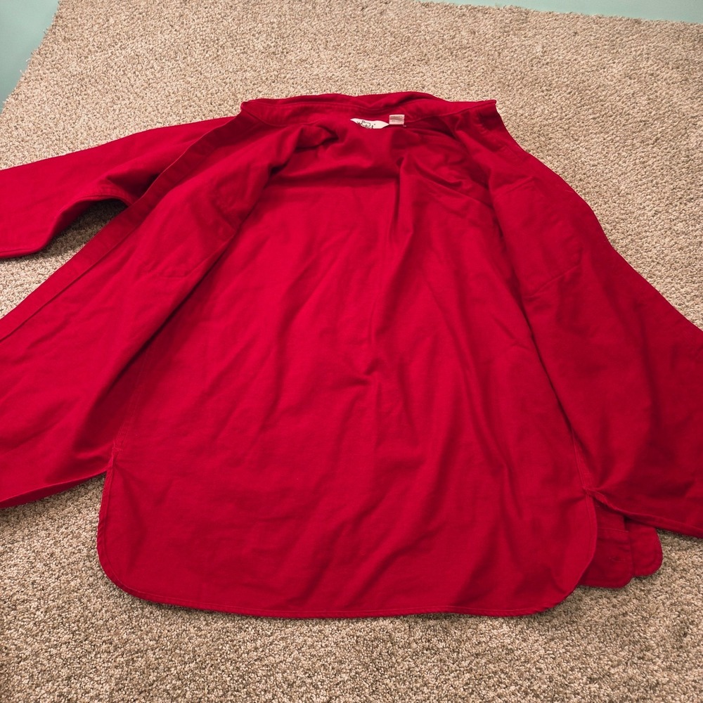 Woolrich Chamois Flannel Shirt Men's Large Red Button Up Vintage 70s 80s USA - Picture 3 of 7